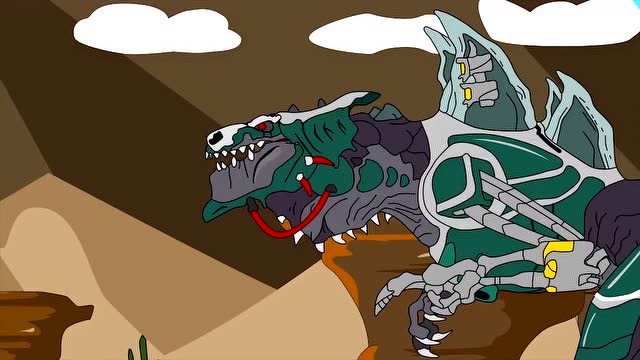 《怪兽恐龙王国》坦克战车变异了,他变得很大,机械霸王龙快逃呀