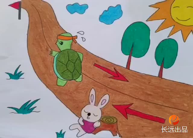 龟兔赛跑绘本10张绘图图片