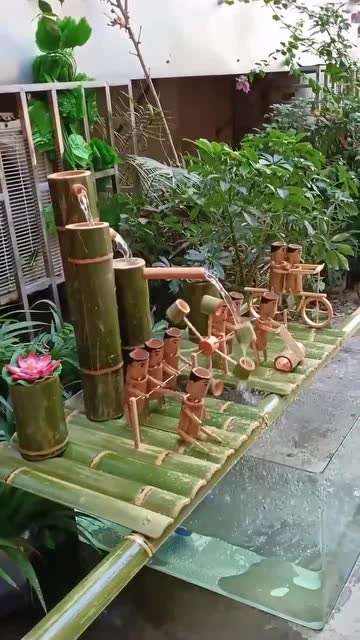 手工制作竹子小竹人水车果然高手在民间