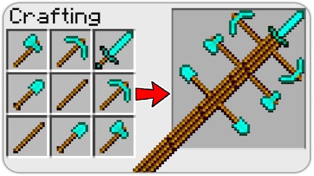 游游解说我的世界,钻石剑 钻石斧 钻石铲,7合1威力如何?