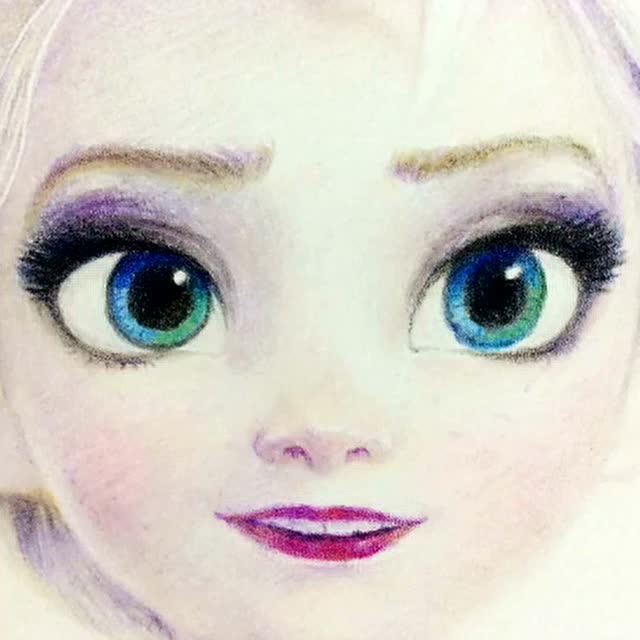 冰雪奇缘 艾莎公主肖像画法
