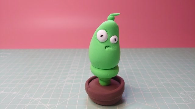 超轻黏土diy植物大战僵尸2 :弹簧豆