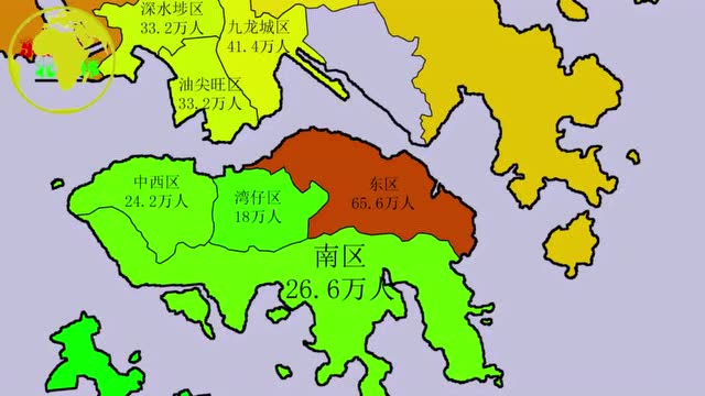 香港18个区划分图图片