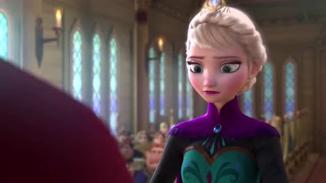 冰雪奇缘:艾莎加冕礼拿权杖,必须摘下手套