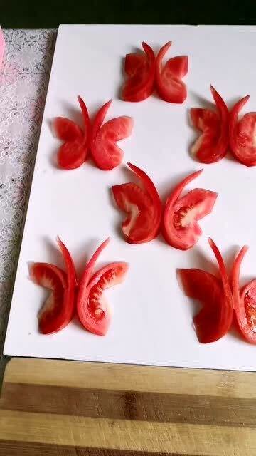 西红柿雕刻花简单做法图片