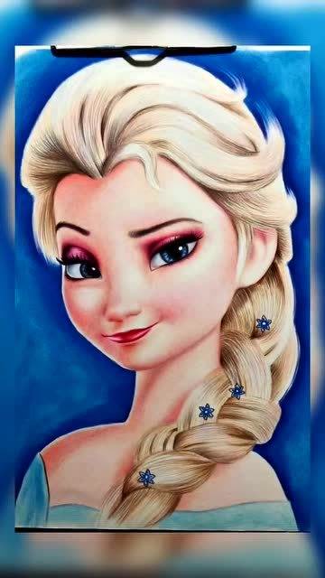 彩铅手绘艾莎公主,画出属于你的冰雪奇缘