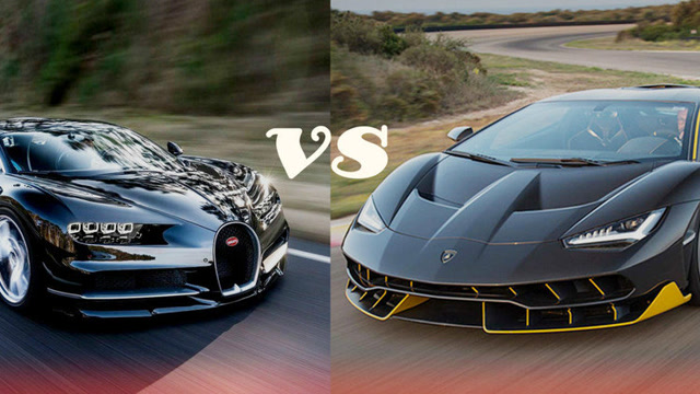 兰博基尼centenario和布加迪chiron隔空对比