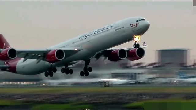 优雅的法式长棍!维珍航空传奇机型四发a340完美起飞