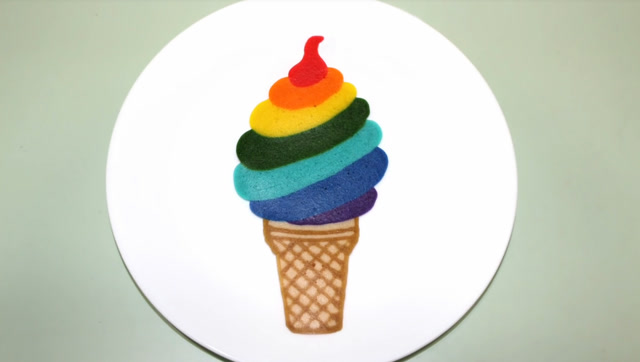 创意煎饼系列 rainbow ice cream