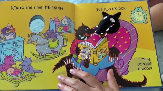 英文绘本-what's the time,mr wolf?