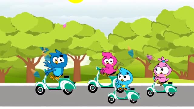 鸟类家族动漫烟囱飘出冰激凌