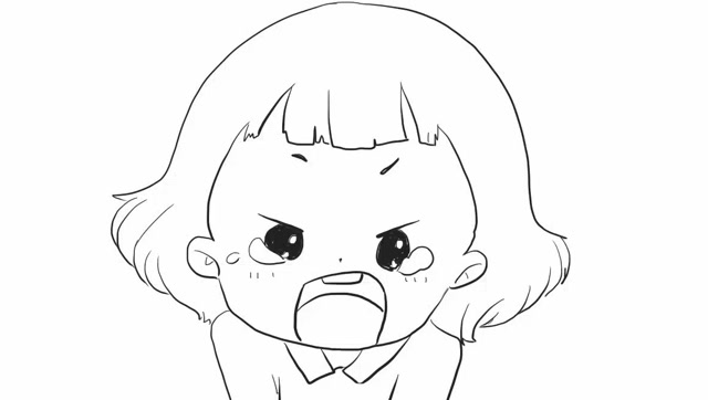 生气中的小女孩幼儿亲子简笔画 宝宝轻松学画画