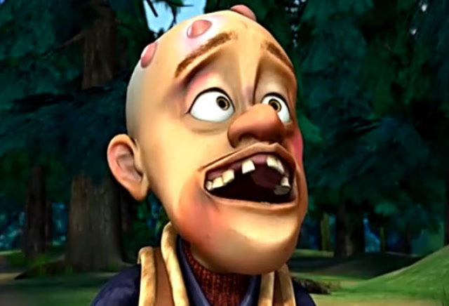 光头强中了狗熊的陷阱,结果牙都掉了几颗,太搞笑了!