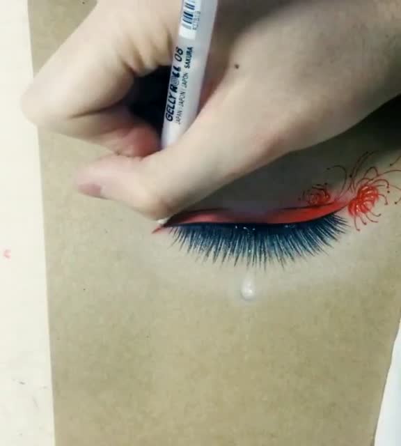 教你画古风眼睛,彼岸花,真的太美了