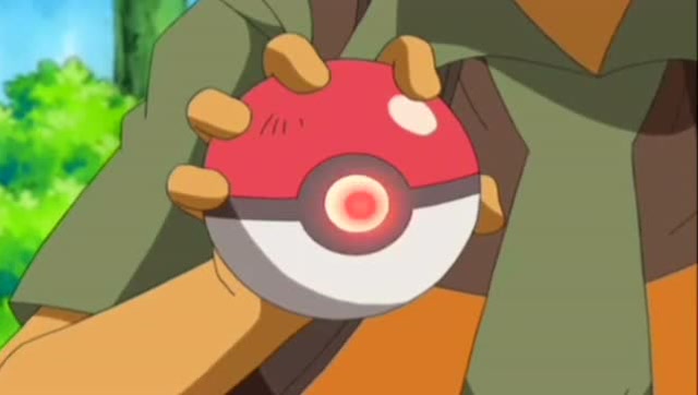 收服神奇宝贝最简单的方式,小刚拿出精灵球就收服了,小智妒忌了