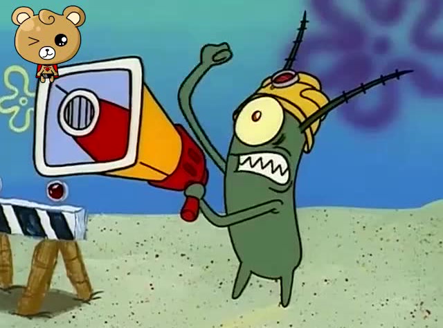 海绵宝宝:痞老板拿着大喇叭表情还这么愤怒,他这是在干嘛?