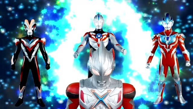 欧布奥特曼自制合体变身动画三个奥特曼合为一体