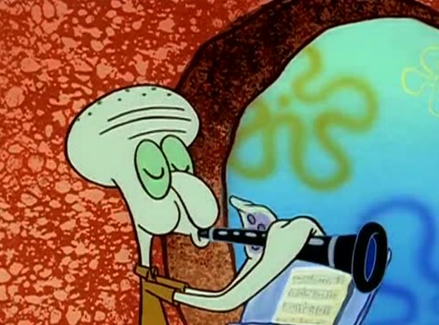 章鱼哥要海绵不要吵它要吹喇叭