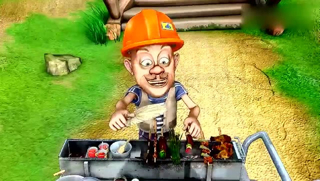 熊出没:光头强做了一个烧烤车,烤的东西吃着是真香啊