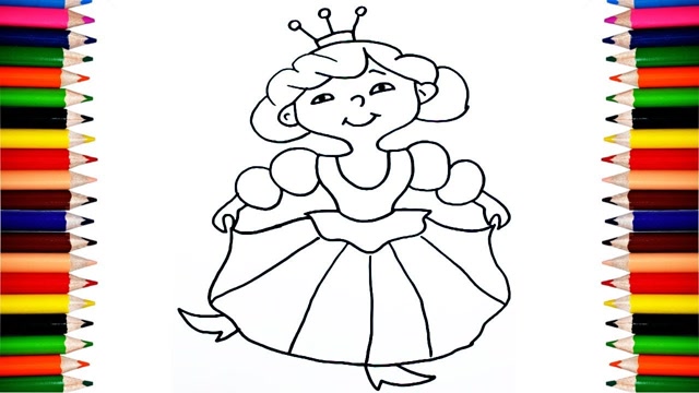 带皇冠的公主简笔画图片