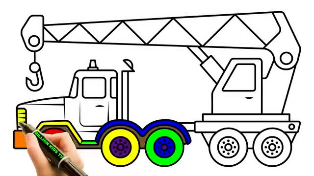 趣味简笔画:画起重机玩具