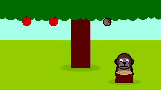 《滚圆动物2》小猴子太棒了!敲下了很多苹果!