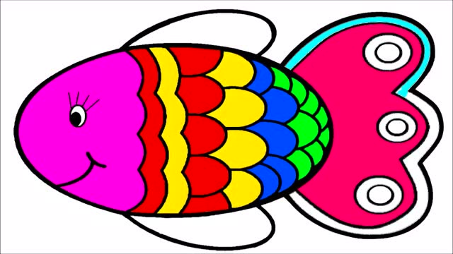 儿童简笔画 画小鱼儿 快乐学习颜色