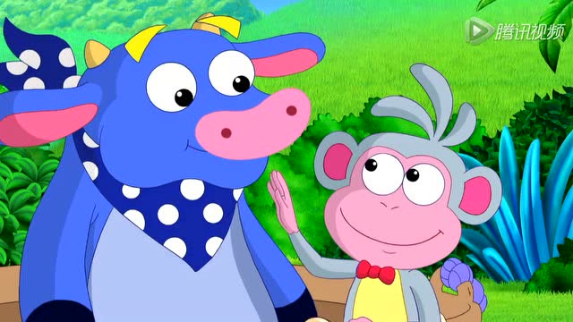 《爱冒险的朵拉第八季》朵拉利用自己的技术把本尼牛从热气球上救下来