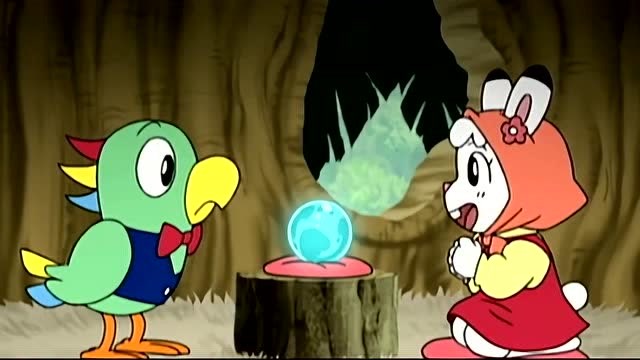 琪琪带着水晶球去找桃乐比,要给桃乐比占卜