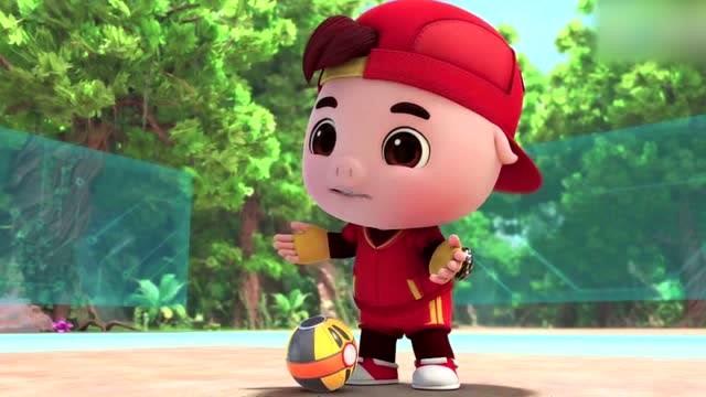 小猪猪和阿坚打球,阿坚是怎样把球全都挡下的呢?