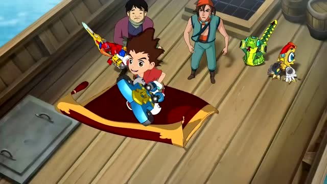 钢甲小龙侠:安小迪坐着飞毯与海盗作战