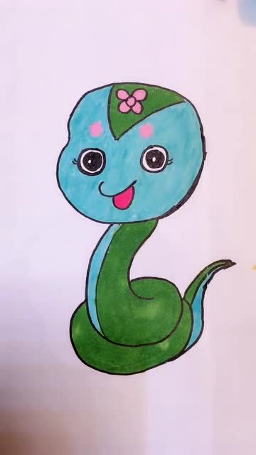 简笔画,教你画可爱小青蛇