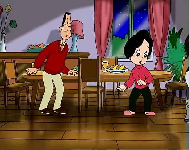 大头儿子 过年了每家都贴了窗花