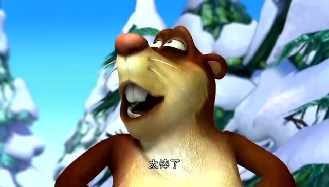 熊出没之过年,萝卜头阻止光头强砍树