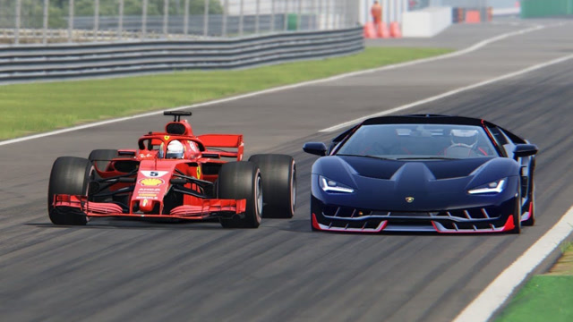 2000万的限量兰博基尼单挑法拉利f1赛车,让了半分钟还是没跑赢!