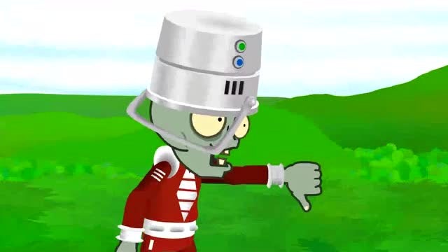 植物大战僵尸:僵尸戴上无敌铁头盔跟植物叫嚣