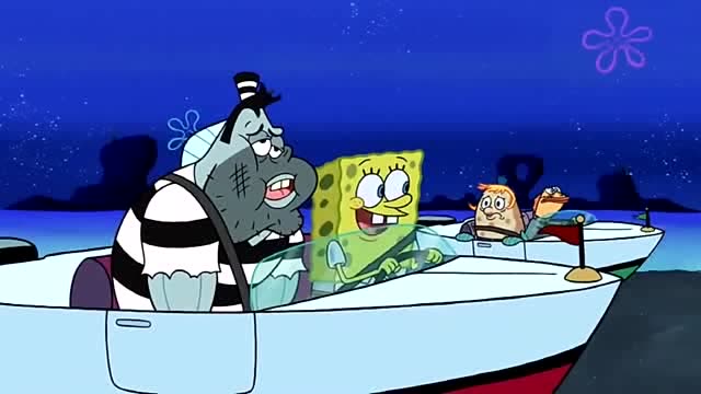 海绵宝宝第10季:海绵宝宝开车冲向空车,警车都跟着掉下去了!