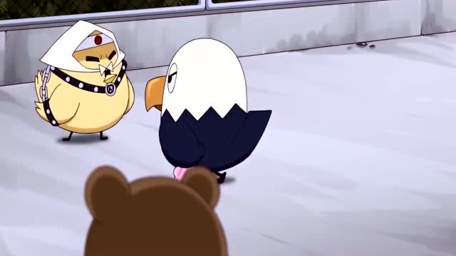 兔子遇见脚盆鸡,脚盆不服兔子,结果兔子拿出炸弹它立马怂了