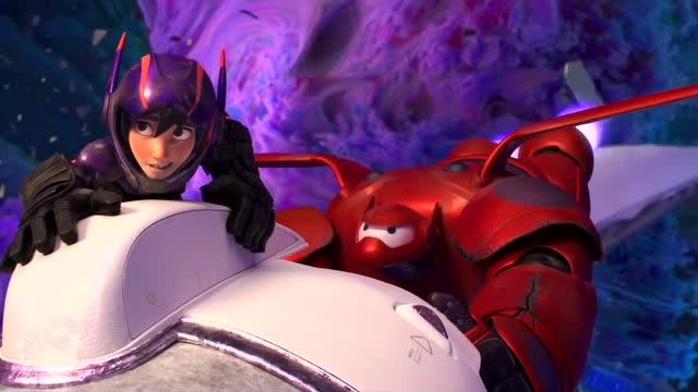 超能陆战队:一块落石来了,大白转身帮小宏挡住,自己掉下去了