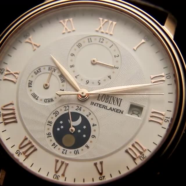 【瑞士品牌】罗宾尼多功能月相机械手表1023m