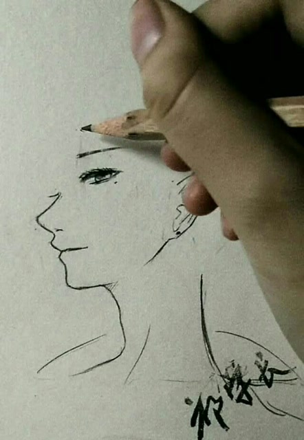 绘画男生侧面发型