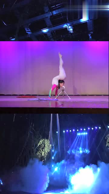 中国小姑娘非常精彩的柔术杂技表演用脚转手绢还是头一次见