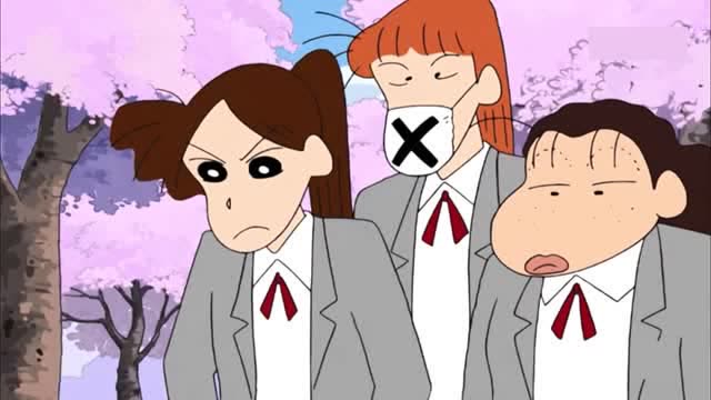 蜡笔小新:小新把高中三姐妹套路了,三姐妹还不清楚情况哦!