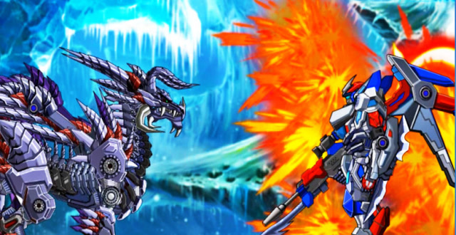 机器人恐龙大战:机械龙放大招,火烧变形金刚,谁能获胜?