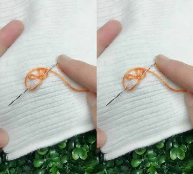 就喜欢在毛衣上边缝小花花