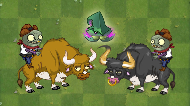 pvz2魅惑骑牛僵尸vs狂躁骑牛僵尸