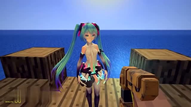 gmod游戏初音未来去河边拍照竟然被铁傀儡包围了
