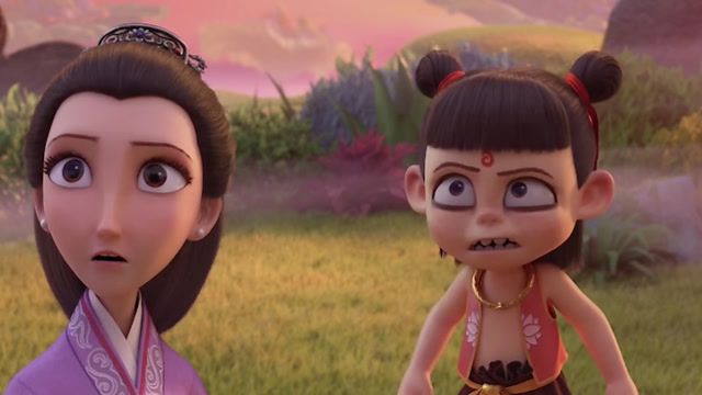 看来哪吒还是个孩子,分分钟被李靖夫妇诓骗,声称他是灵珠转世