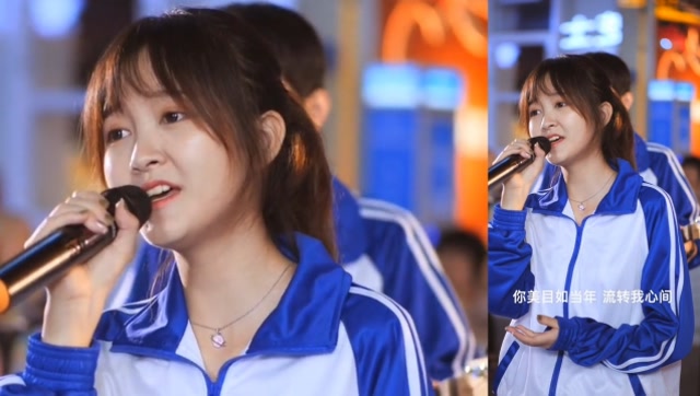 街头偶遇小姐姐一首《如果当时》,甜美的声音,很清新的感觉