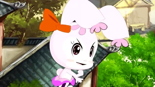 十二生肖城市英雄兔姐姐的轻功了得一下子就把水灵甩掉了